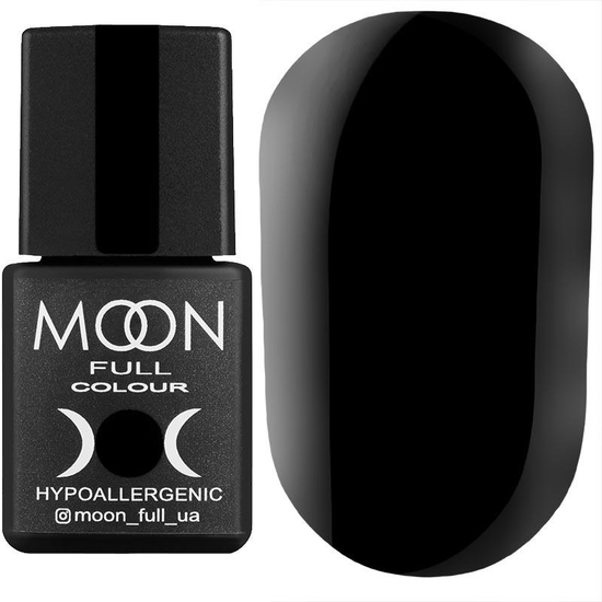 Гель-лак MOON FULL color Gel polish №188 (глубокий черный, эмаль), 8 мл