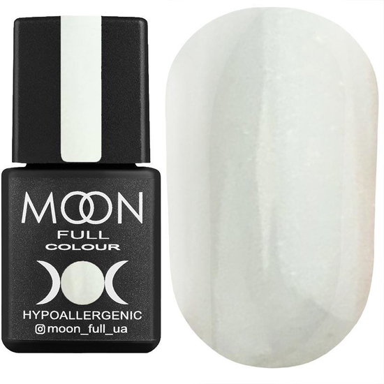 Гель-лак MOON FULL color Gel polish №202 (білий напівпрозорий з блискітками, мікроблеск), 8 мл