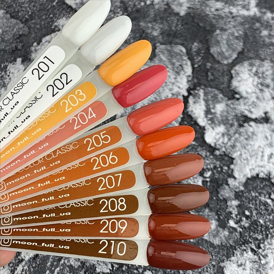 Гель-лак MOON FULL color Gel polish №202 (білий напівпрозорий з блискітками, мікроблеск), 8 мл2
