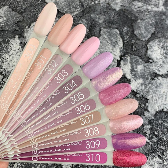 Гель-лак MOON FULL color Gel polish №300 (ніжний персик Крайола, емаль), 8 мл2