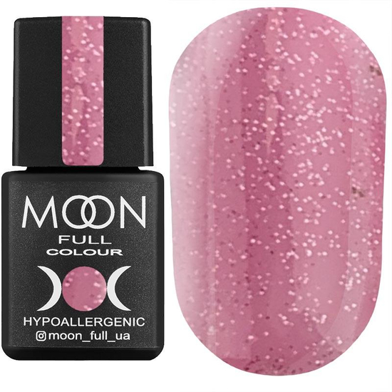 Гель-лак MOON FULL color Gel polish №306 (напівпрозорий рожевий з різнобарвним шіммери), 8 мл