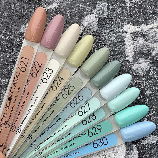 Гель-лак MOON FULL color Gel polish №630 (ніжно-блакитний, емаль), 8 мл2