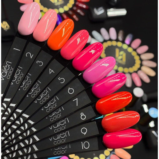 Гель-лак Valeri №009 (коралово-рожевий, емаль), 6 мл2