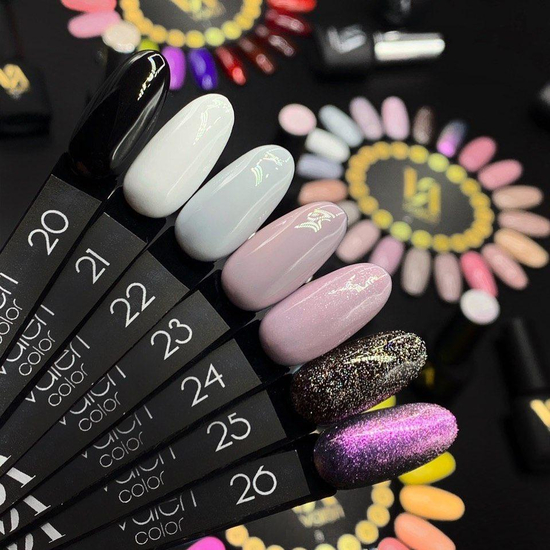 Гель-лак Valeri №025 (персиковий з блискітками), 6 мл2