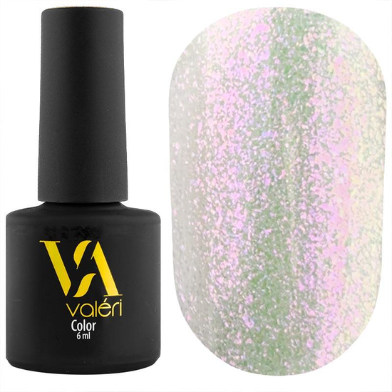 Гель-лак Valeri №026 (білий хамелеон з блискітками), 6 мл
