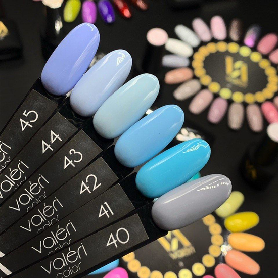 Гель-лак Valeri №044 (холодний світло-блакитний, емаль), 6 мл2
