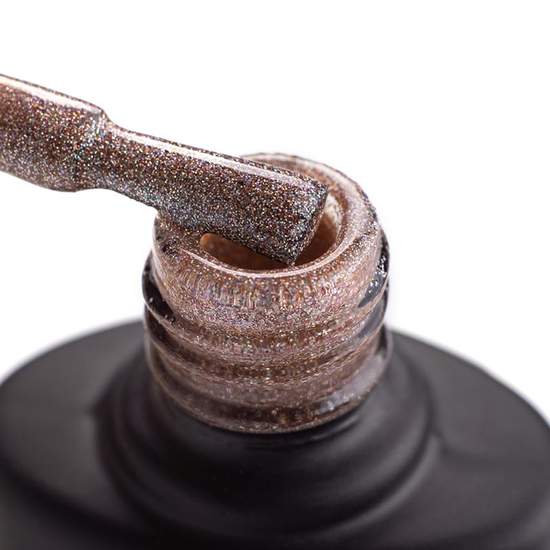 Гель-лак Komilfo DeLuxe Series G025 (светло-коричневый с разноцветными блестками), 8 мл2