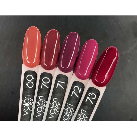 Гель-лак Valeri №073 (рожево-бордовий, емаль), 6 мл2