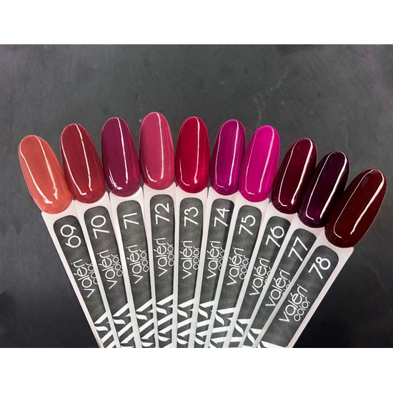 Гель-лак Valeri №073 (рожево-бордовий, емаль), 6 мл3