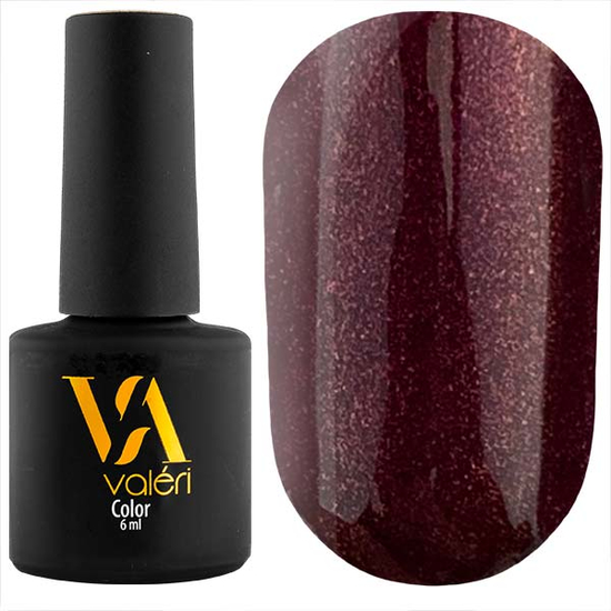 Гель-лак Valeri №118 (темно-вишневий з мікроблиском), 6 мл
