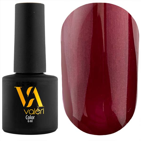 Гель-лак Valeri №119 (бордовий з перламутром), 6 мл