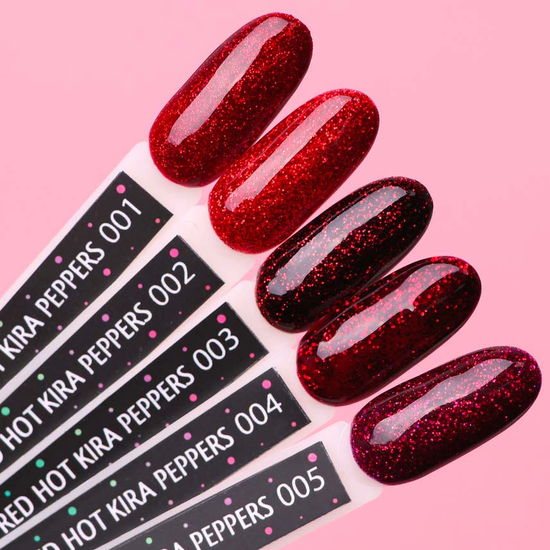 Гель-лак Red Hot Kira Peppers №003 (винный с карминовыми блестками), 6 мл, Цвет: 003
2