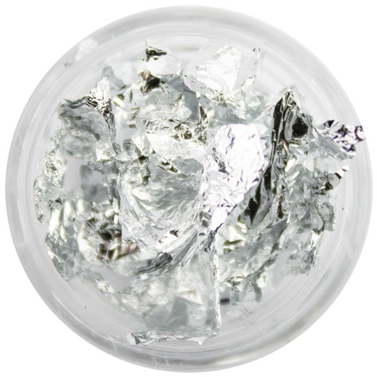 Фольга жатая в баночке, серебро