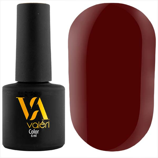 Гель-лак Valeri №080 (бордово-красный, эмаль), 6 мл