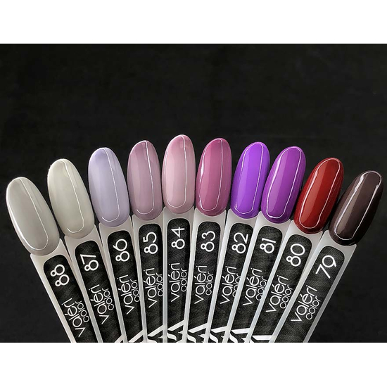 Гель-лак Valeri №080 (бордово-красный, эмаль), 6 мл3