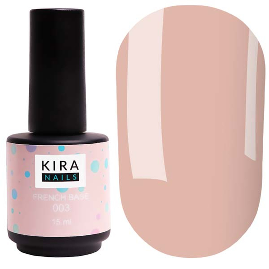 Kira Nails French Base 003 (бежевий), 15 мл, Об`єм: 15 мл, Колір: 003
