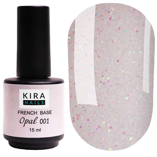 Kira Nails French Base Opal 001(опал), 15 мл, Объем: 15 мл, Цвет: Opal 001
