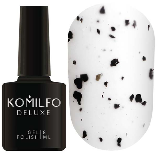 Komilfo No Wipe Matte Spotty Top - матовий топ без липкого шару з рваною крихтою, 8 мл