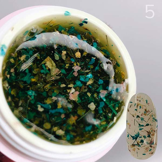 Гель SAGA Flower Fairy Gel №5 с сухоцветами, 5 мл, Колір: 52