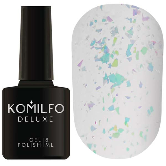 Komilfo No Wipe Chameleon Top - топ без липкого слоя с хлопьями единорог, 8 мл2