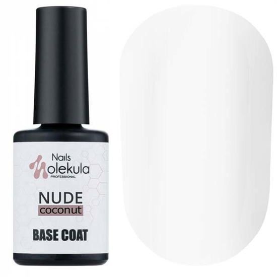 Molekula Rubber Base Nude - Coconut - камуфляжна база (білий молочний, емаль), 12 мл, Колір: Coconut