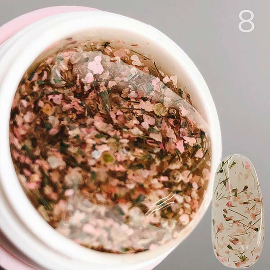 Гель SAGA Flower Fairy Gel №8 с сухоцветами, 5 мл, Цвет: 8
2