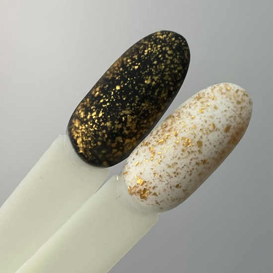 ART Shell Top Gold - топ для гель-лаку із золотими пластівцями, 10 мл, Колір: Gold4
