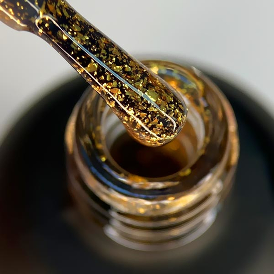 ART Shell Top Gold - топ для гель-лаку із золотими пластівцями, 10 мл, Колір: Gold2