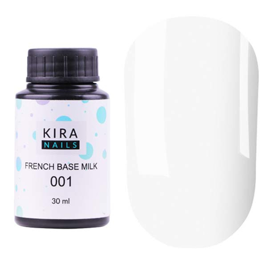 Kira Nails French Base Milk 001 (молочная), 30 мл, Объем: 30 мл, Цвет: Milk 001