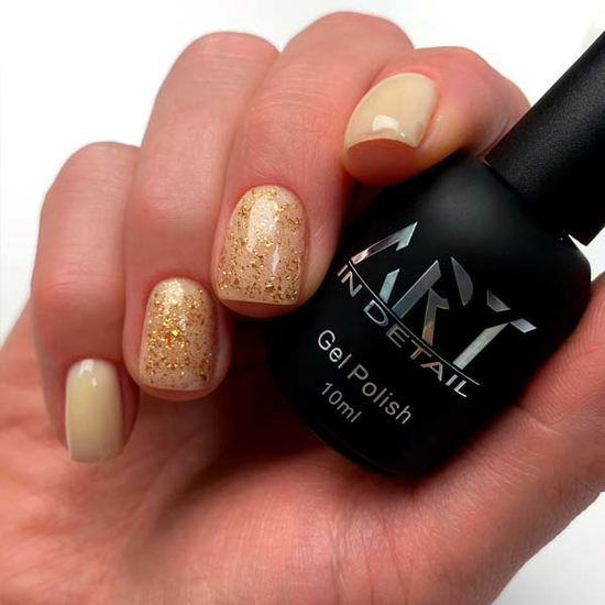 ART Shell Top Gold - топ для гель-лаку із золотими пластівцями, 10 мл, Колір: Gold6