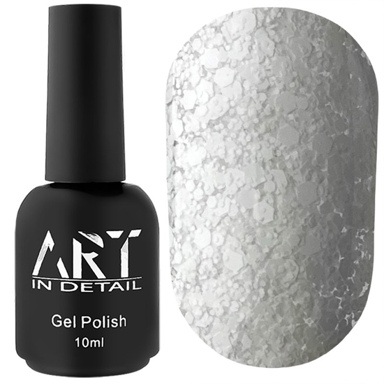 Гель-лак ART Bubble №B003 (полупрозрачный белый с белыми хлопьями), 10 мл, Объем: 10 мл, Цвет: B003