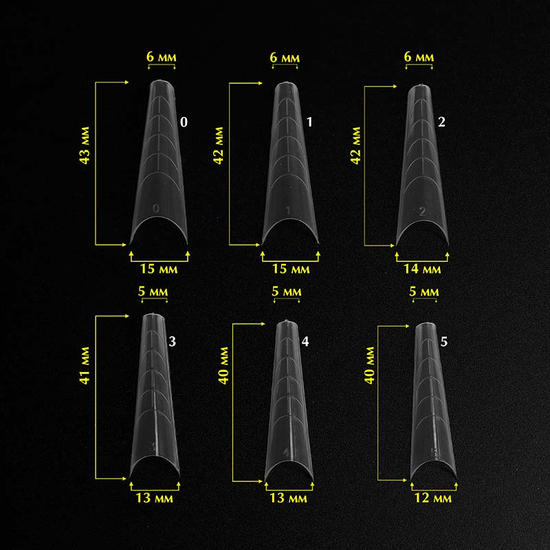 Komilfo Top Nail Forms, Gothic - Верхние формы для наращивания, готический миндаль, 120 шт, Размер: Gothic3