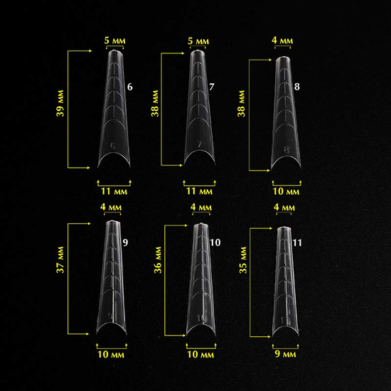 Komilfo Top Nail Forms, Gothic - Верхние формы для наращивания, готический миндаль, 120 шт, Размер: Gothic4