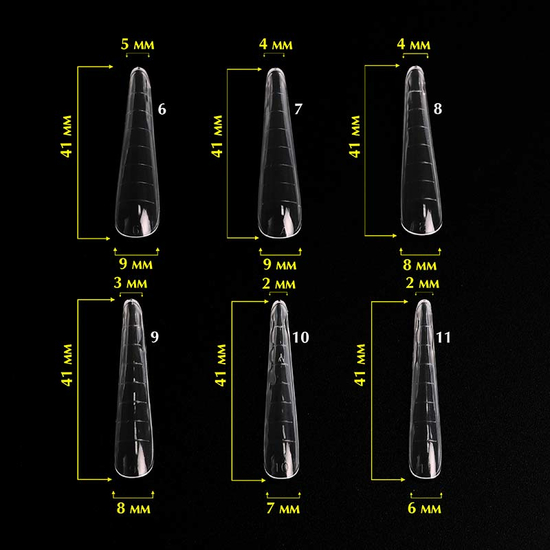 Komilfo Top Nail Forms, Modern - Верхні форми для нарощування, сучасний мигдаль, 120 шт, Розмір: Modern4