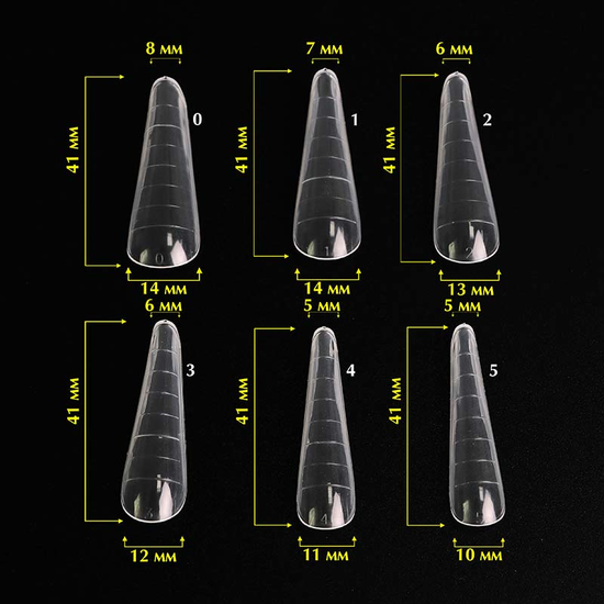 Komilfo Top Nail Forms, Modern - Верхние формы для наращивания, современный миндаль, 120 шт, Размер: Modern3