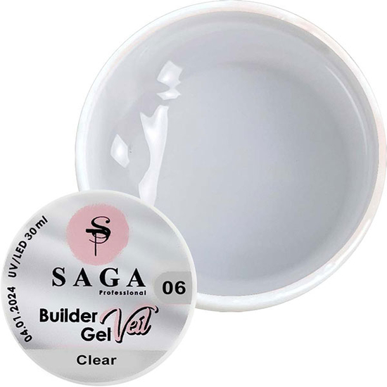 Гель для наращивания SAGA Builder Gel Veil №6 Clear 30 мл, Объем: 30 мл, Цвет: Clear4
