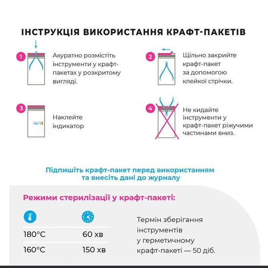 Крафт-пакеты MicroSTOP PRO 100x200 мм (100 шт)3