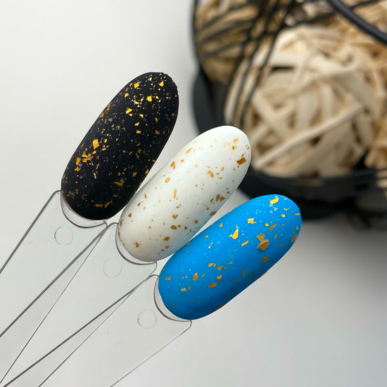 Матовый топ с золотыми хлопьями MOON FULL TOP Leaf Gold Без ЛС, 8 мл3