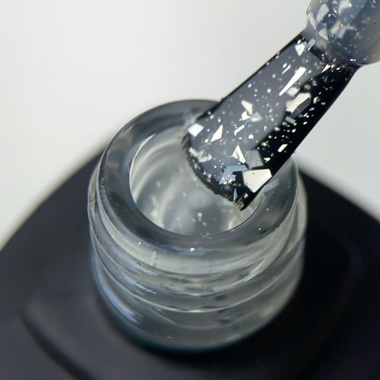 Матовый топ с серебряными хлопьями MOON FULL TOP Leaf Silver Без ЛС, 8 мл2