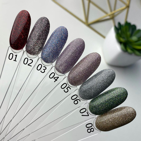 Гель-лак світловідбивний Valeri Flash №01 (червоний), 6 мл, Колір: 014