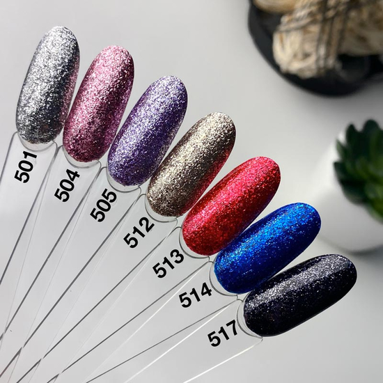 Гель-лак Molekula DIAMOND №512 (теплый серебристый, микроблеск), 6 мл3