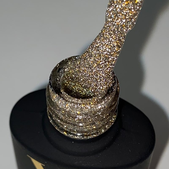 Гель-лак светоотражающий Valeri Flash №08 (холодный золотистый), 6 мл, Цвет: 083