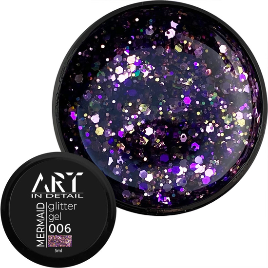 Гель с блестками ART Mermaid Glitter Gel №006, 5 мл, Цвет: 006