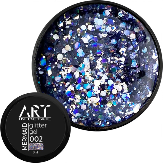 Гель с блестками ART Mermaid Glitter Gel №002, 5 мл, Цвет: 002