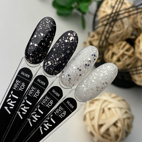 ART Hive Top Silver - топ с шестигранниками без липкого слоя, 10 мл, Цвет: Silver3