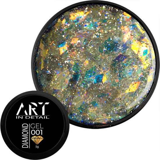 Гель с блестками ART Diamond Gel №001, 5 мл, Цвет: 001