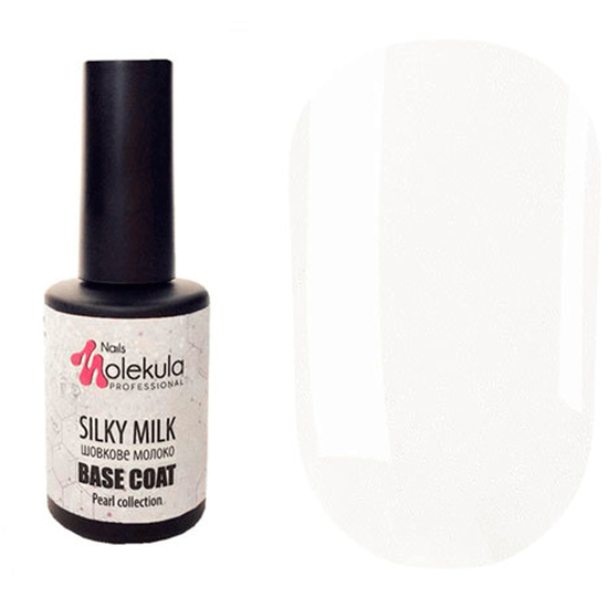 Molekula Base Silky Milk - камуфлирующая база (молочный, микроблеск), 12 мл, Цвет: Silky Milk