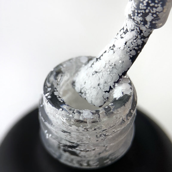 Гель-лак ART Bubble №B003 (полупрозрачный белый с белыми хлопьями), 10 мл, Объем: 10 мл, Цвет: B0032
