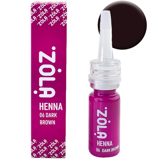 Хна профессиональная для бровей ZOLA DARK BROWN 06, 10 г