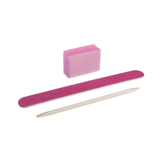 Набор одноразовый для маникюра Kodi №3 розовый (пилочка 120/120, баф 120/120, апельсиновая палочка), Цвет: №3 розовый